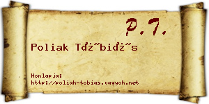 Poliak Tóbiás névjegykártya